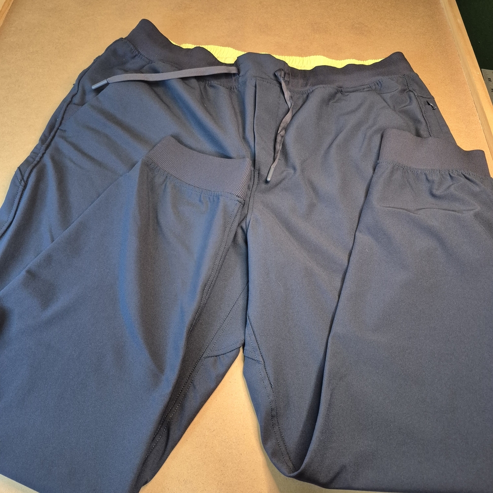 Birddogs Navy Blue Jogger Sweatpants with Neon Green Waistband 3280/13